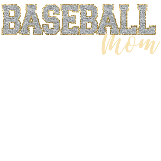Baseball Mom Faux Embroidery Glitter by Print Palette