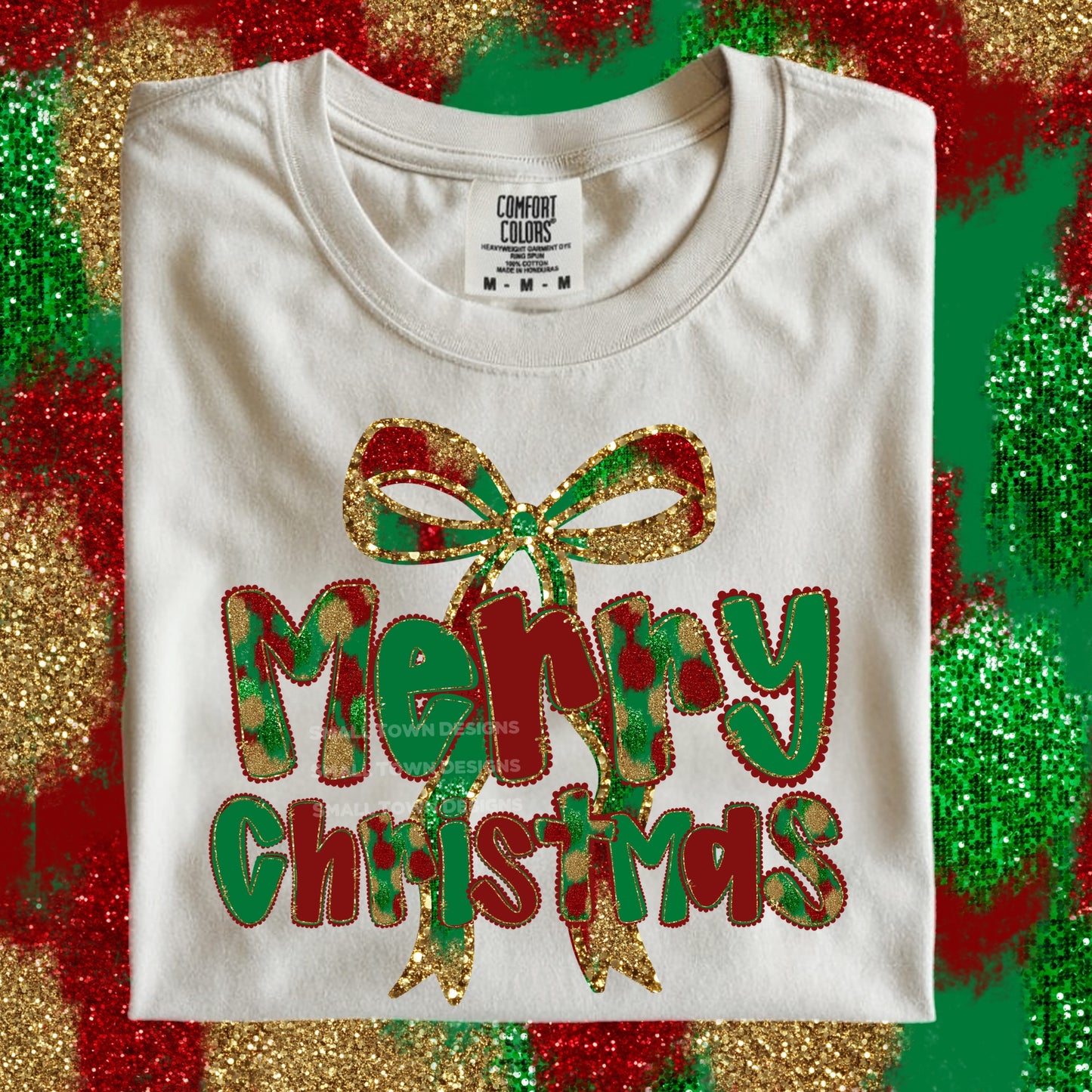 Merry Christmas Glitter Bow