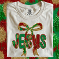 Jesus Glitter Bow
