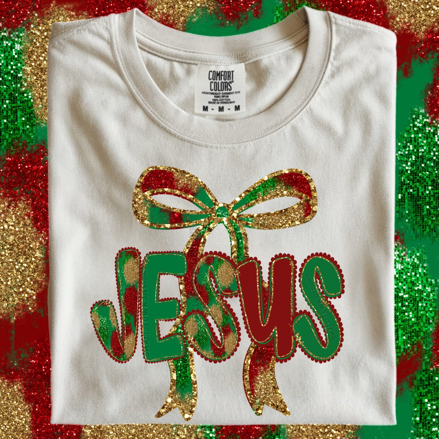 Jesus Glitter Bow