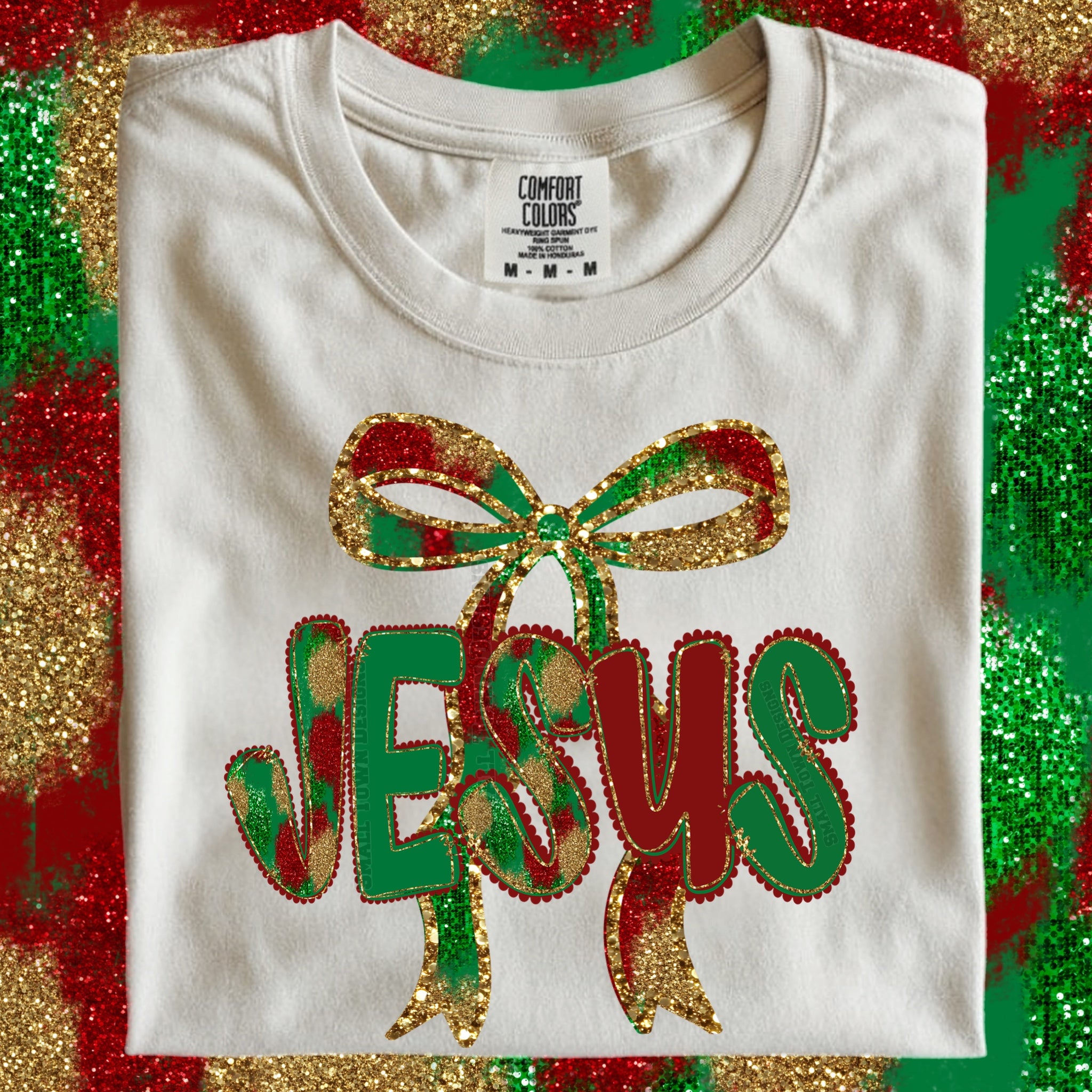 Jesus Glitter Bow