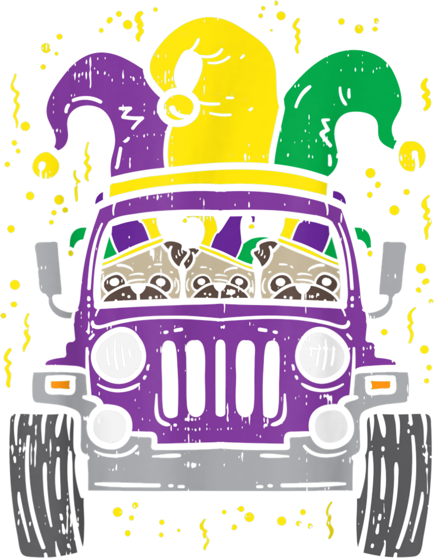 Mardi Gras 637 - Mardi Gras Monster Truck Jester Pug Carnival Dog Owner Boys T Shirt