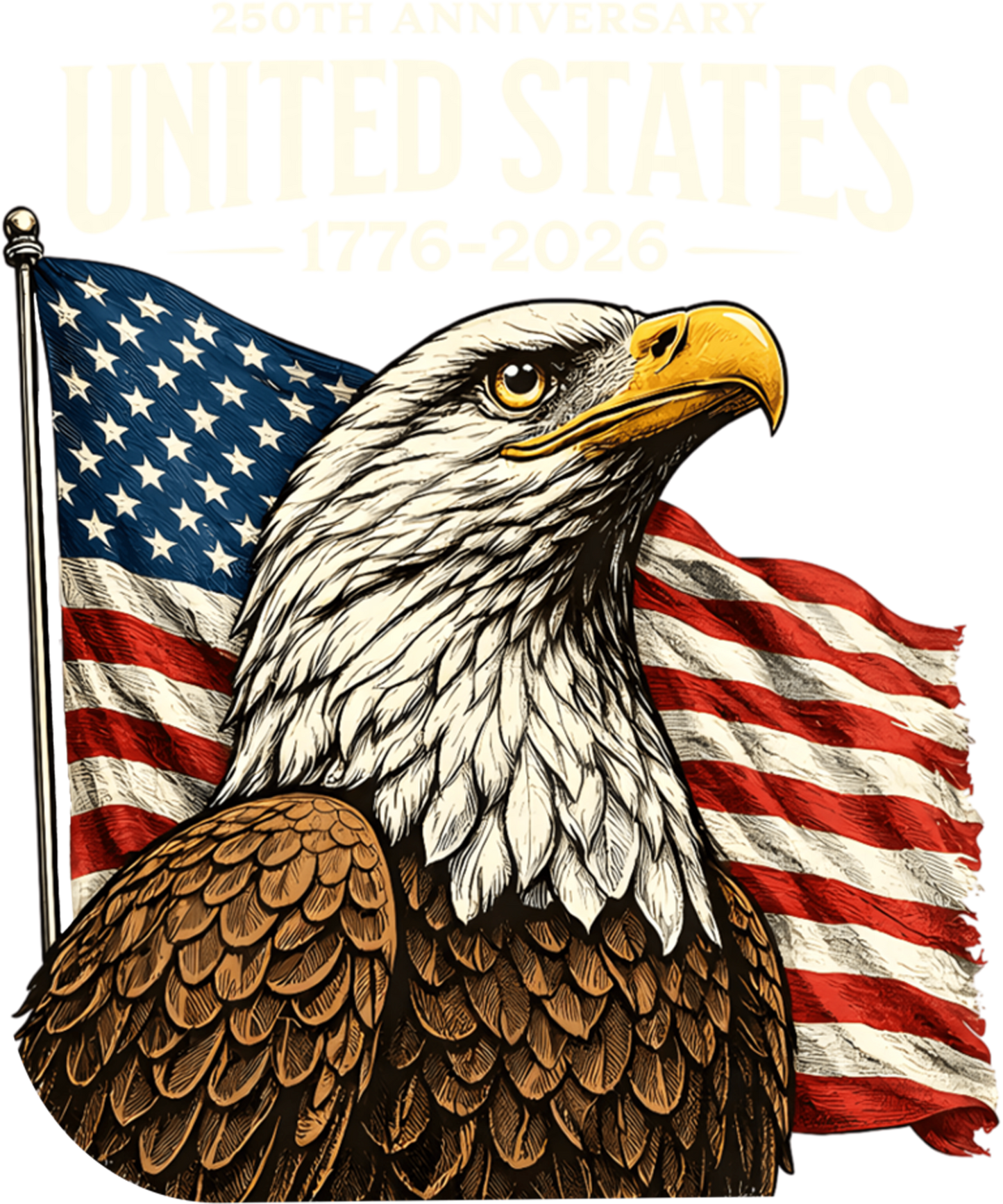 4th of July 544 - United States 250th Anniversary 1776 2026 Patriotic Eagle Sweatshirt