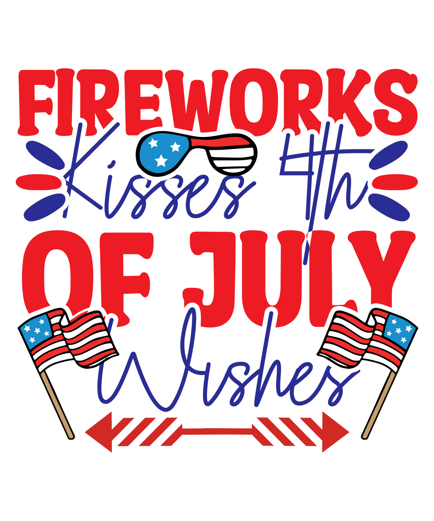 4th of July 352 - Fireworks Kisses 4th Of July Wishes 01