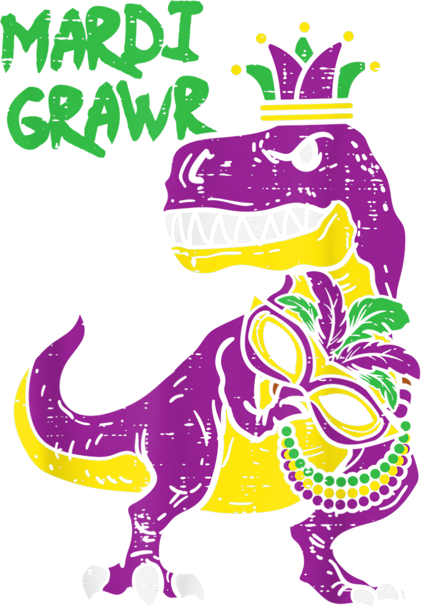 Mardi Gras 682 - Mardi Grawr Jester Trex Dinosaur Cute Mardi Gras Boys Gift T Shirt