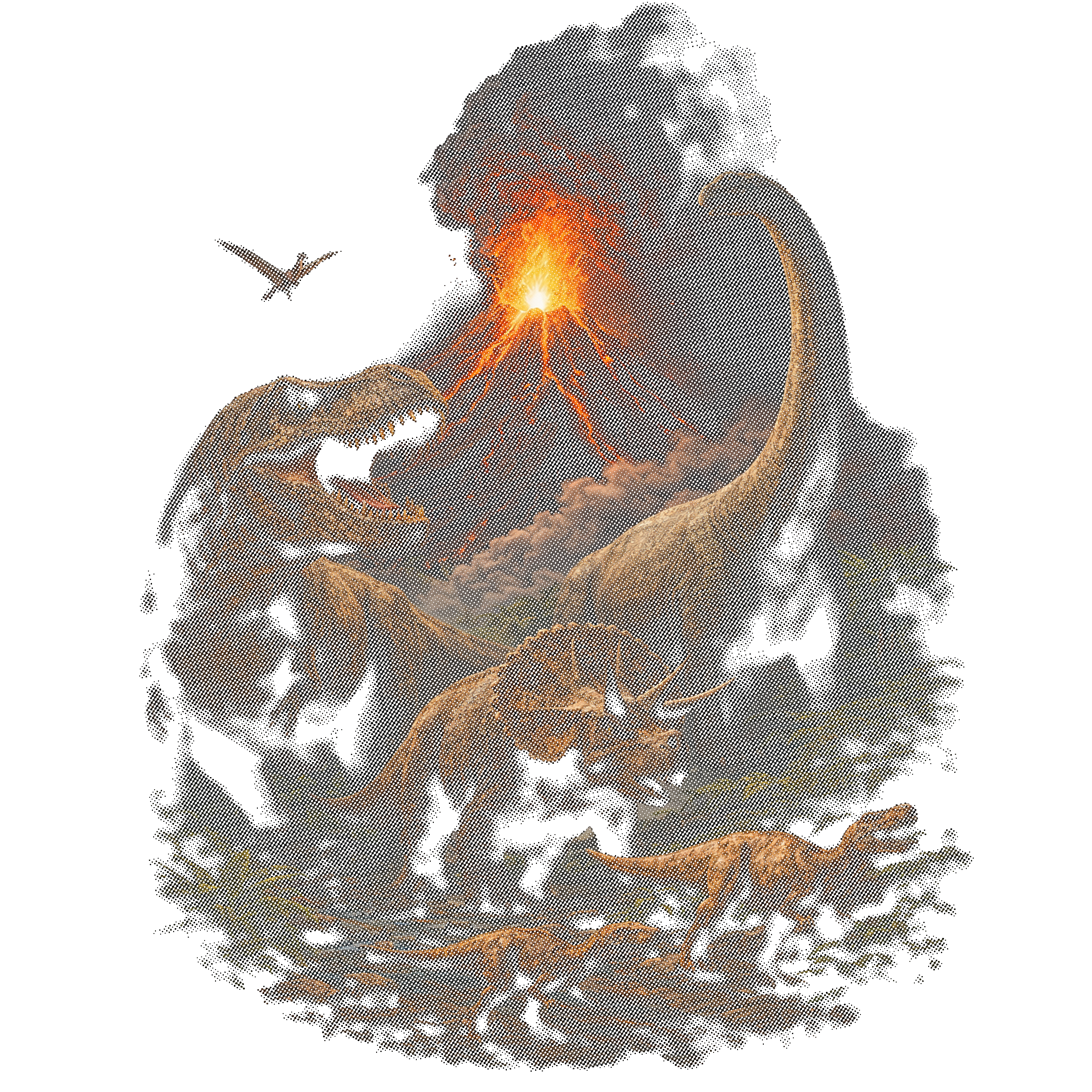 Randomness 539 - Dinosaur Scene Halftone