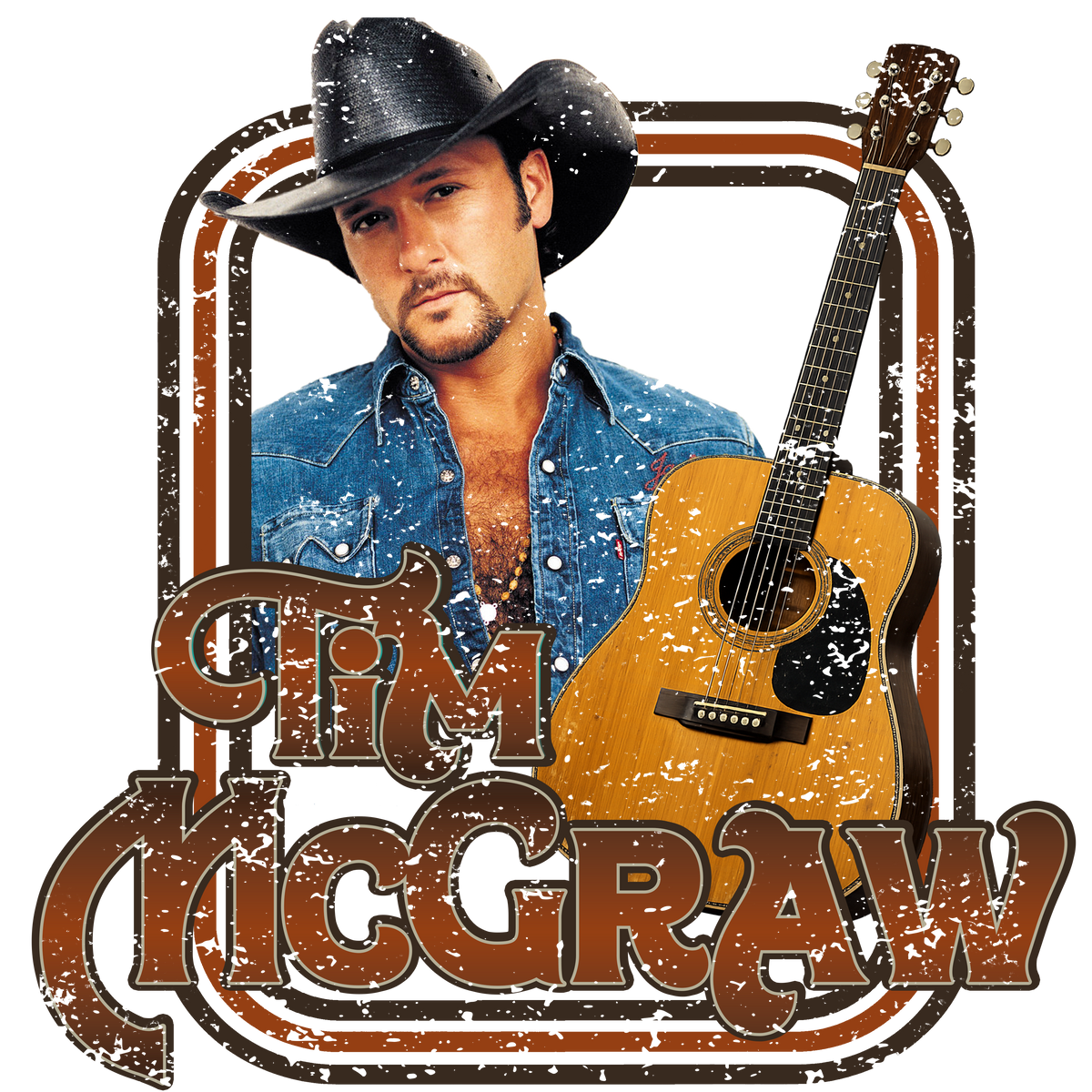 Randomness 1664 - Tim Mcgraw Distressed
