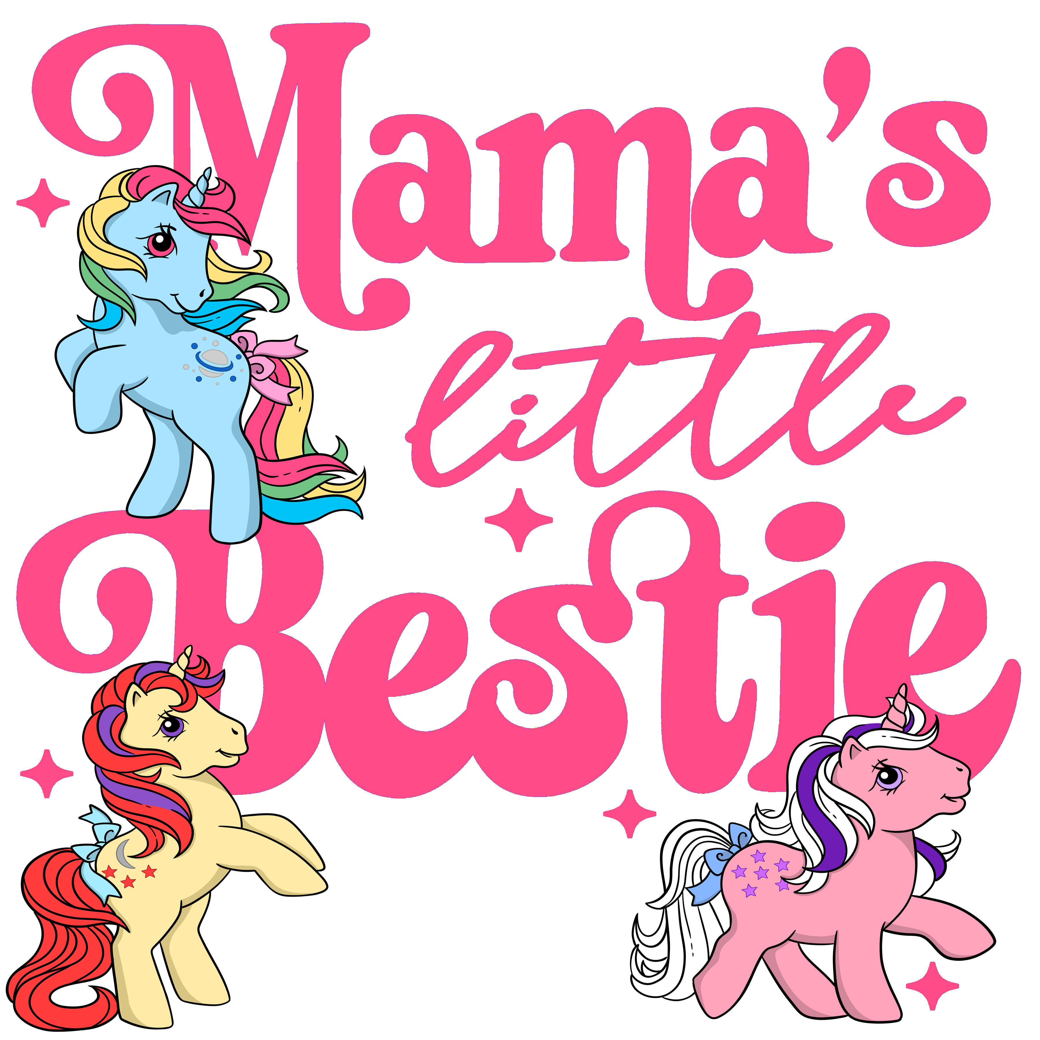 Randomness 1026 - Mama Pony Bestie Pink Letter