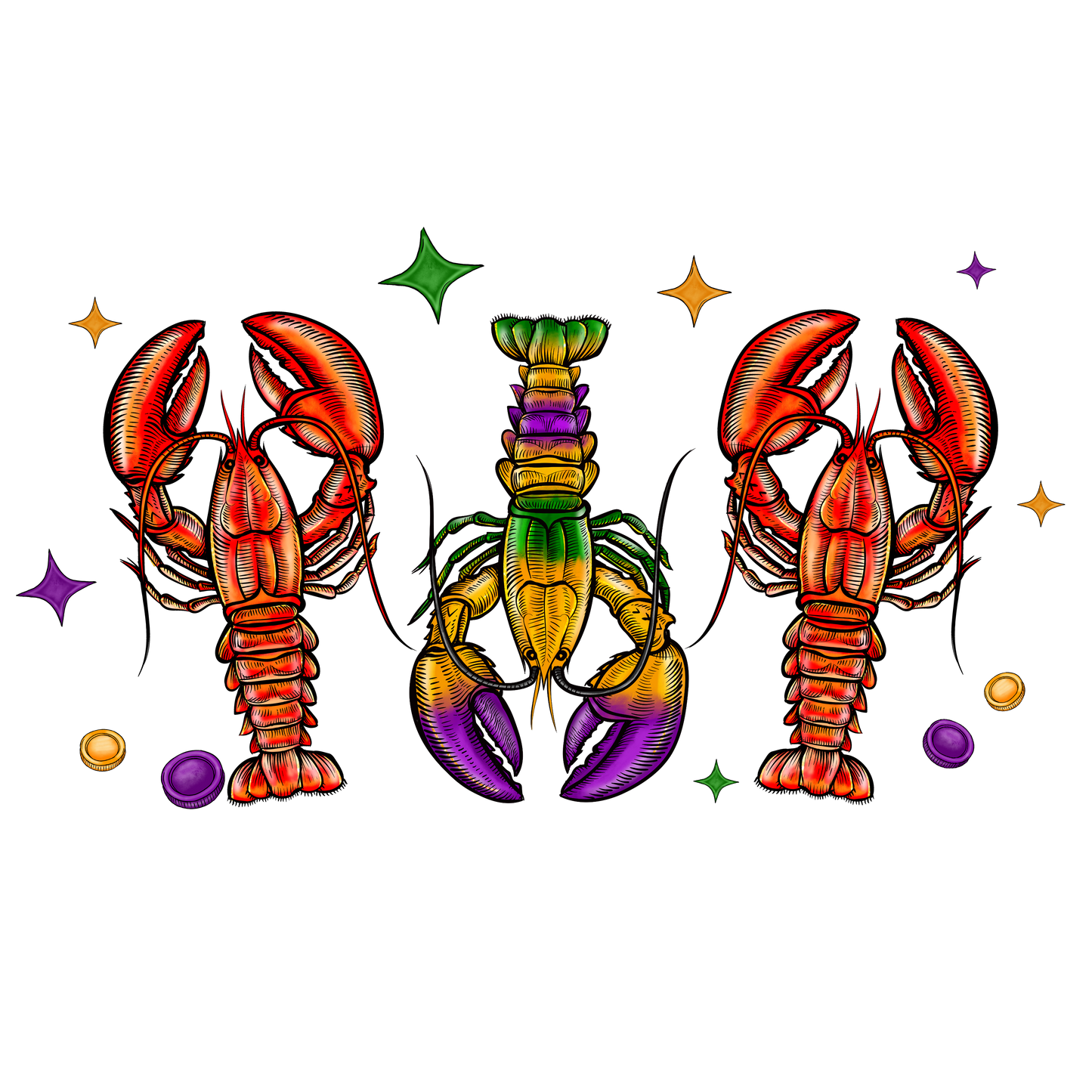 Mardi Gras 573 - Mardi Gras Bundle Crawfish Art