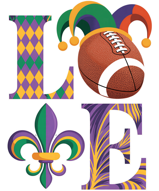 Mardi Gras 404 - Funny Love Football Mardi Gras Costume Carnival Women Men Sweatshirt