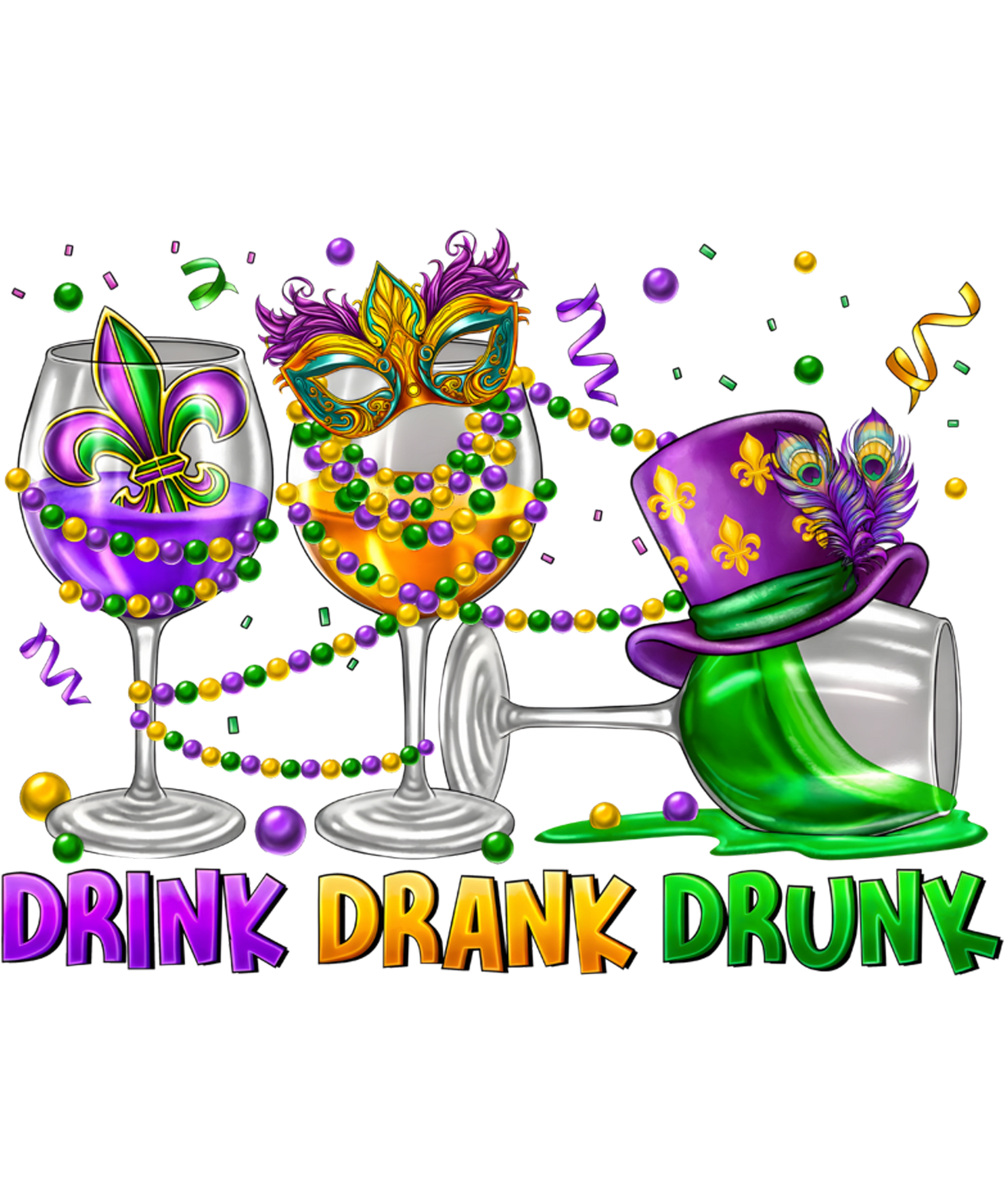 Mardi Gras 610 - Mardi Gras Drink Drank Drunk Funny Mardi Gras Drinking Party Sweatshirt
