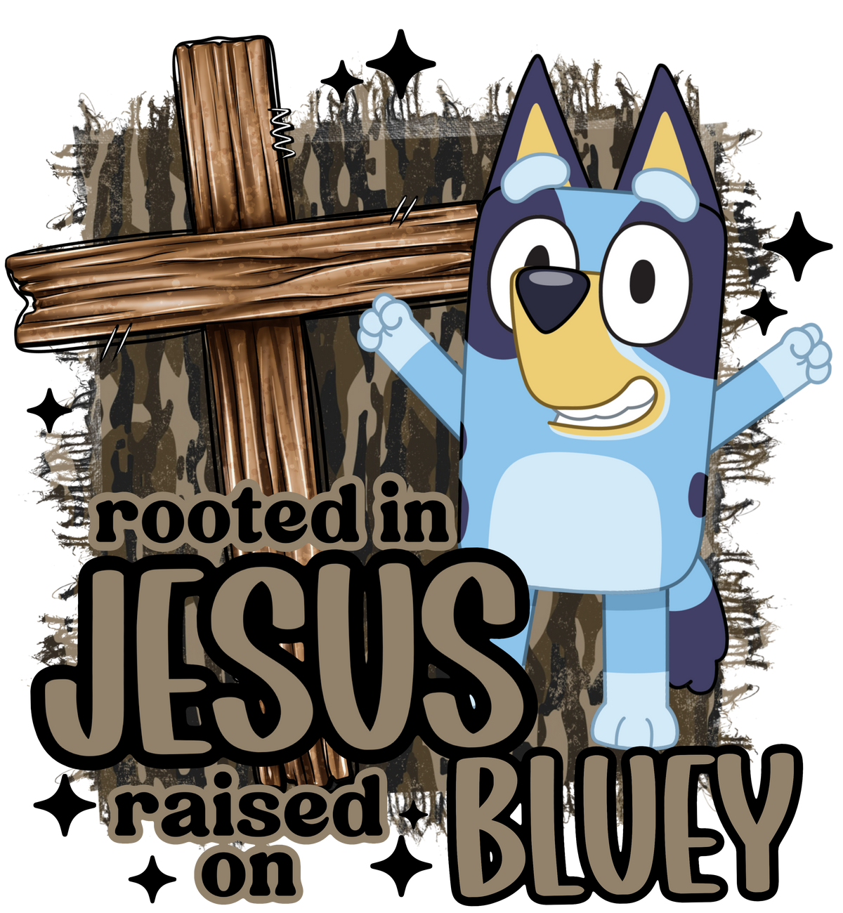 Randomness 425 - Camo Jesus Bluey