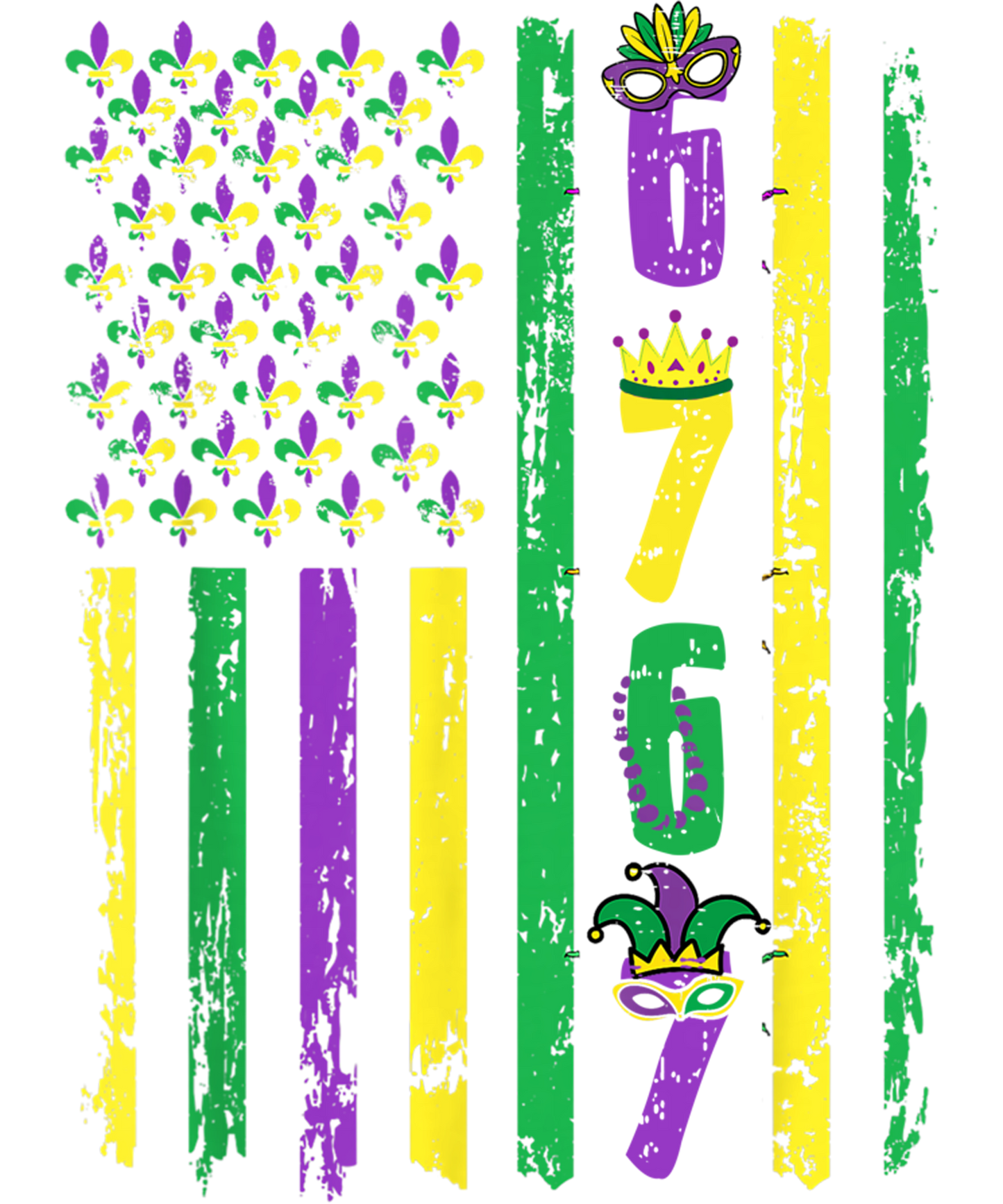 Mardi Gras 1008 - Six Seven Mardi Gras 6 7 Usa American Flag Parade Outfit Sweatshirt