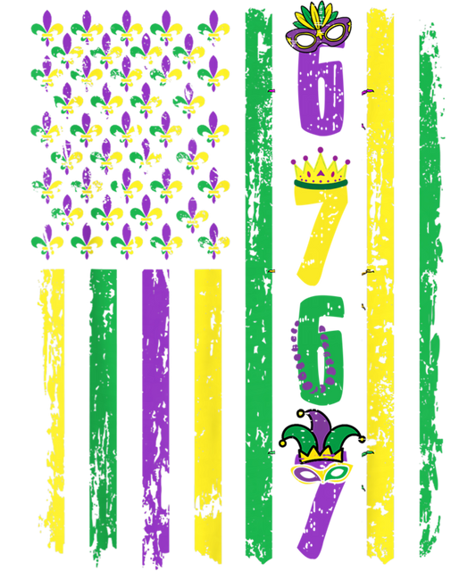 Mardi Gras 1008 - Six Seven Mardi Gras 6 7 Usa American Flag Parade Outfit Sweatshirt