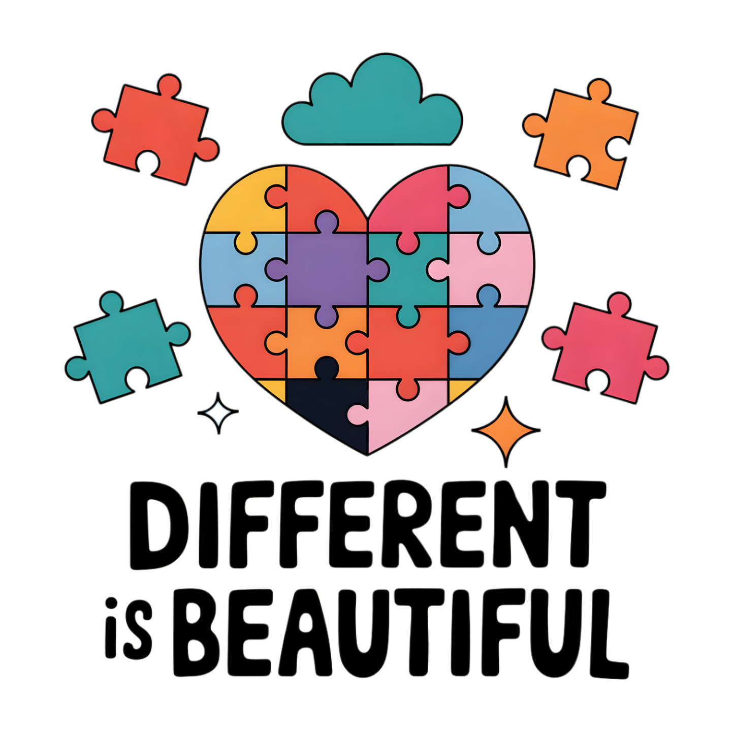 Autism 341 - Copy Of 05. Robot Colorful  Jigsaw Puzzle Pieces