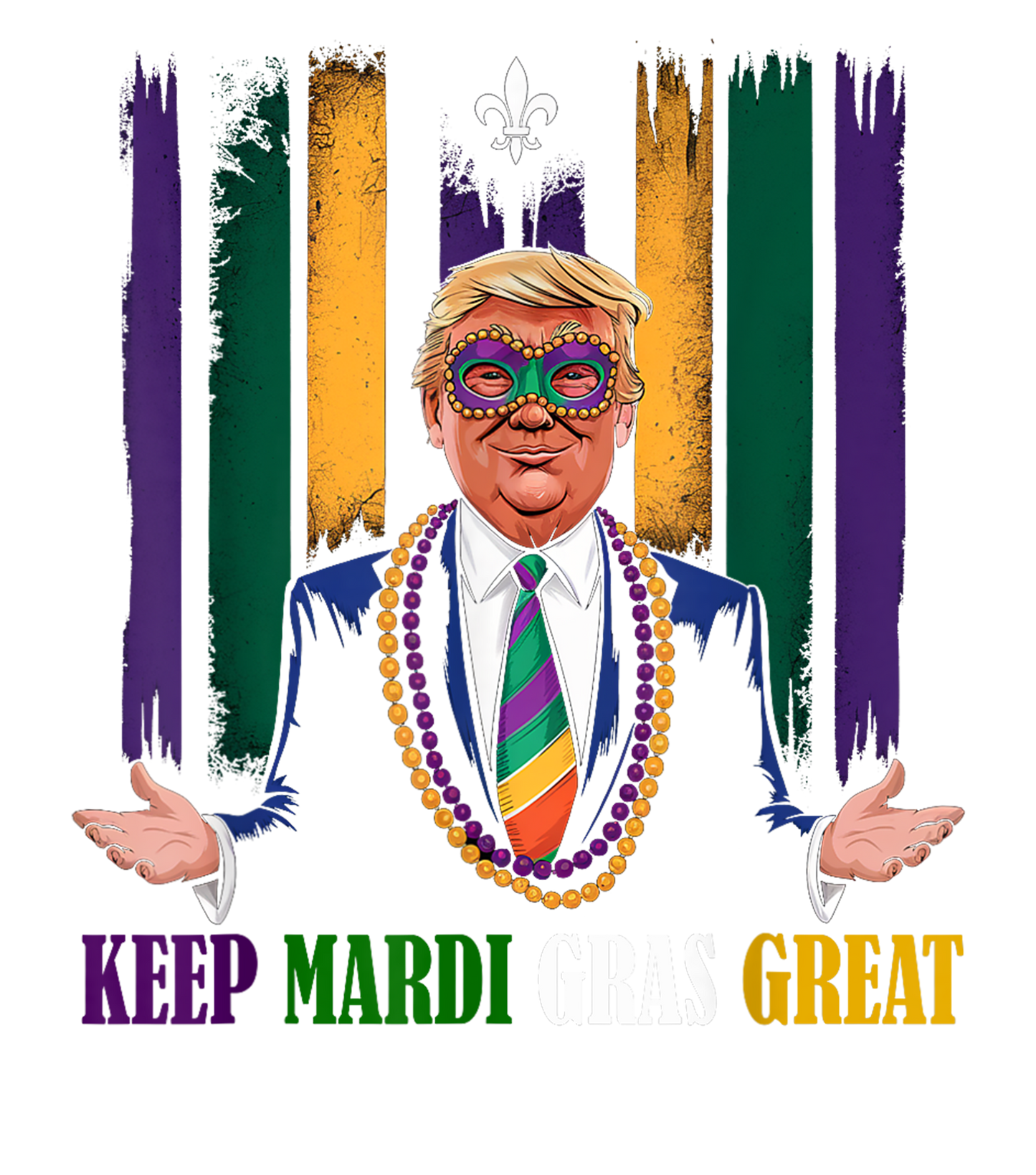 Mardi Gras 843 - Merch Keep Mardi Gras Great Trump Mardi Gras 2025 Flag Usa Funny T Shirt