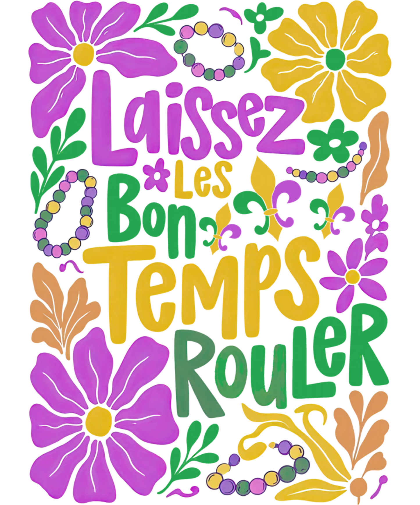 Mardi Gras 505 - Laissez Les Bon Temps Rouler Boho Floral Mardi Gras Carnival Sweatshirt