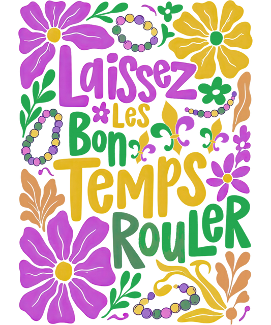 Mardi Gras 505 - Laissez Les Bon Temps Rouler Boho Floral Mardi Gras Carnival Sweatshirt
