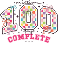 Back to School 354 - Mission 100 Days Complete Colorful Checkered Varsity Png300