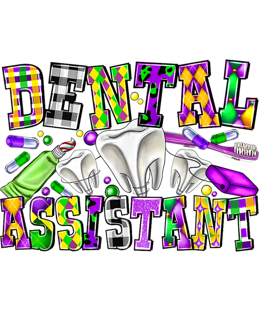 Mardi Gras 362 - Dental Assistant Mardi Gras Tooth Dentist New Orleans Nurse T Shirt