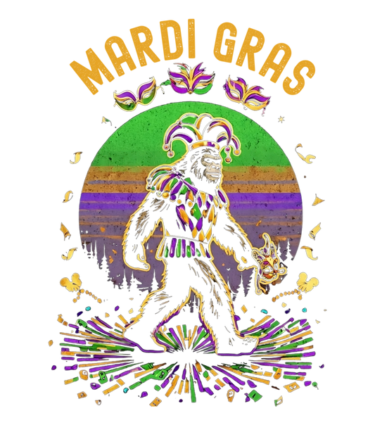 Mardi Gras 848 - Merch Mardi Gras Bigfoot Funny Long Sleeve T Shirt