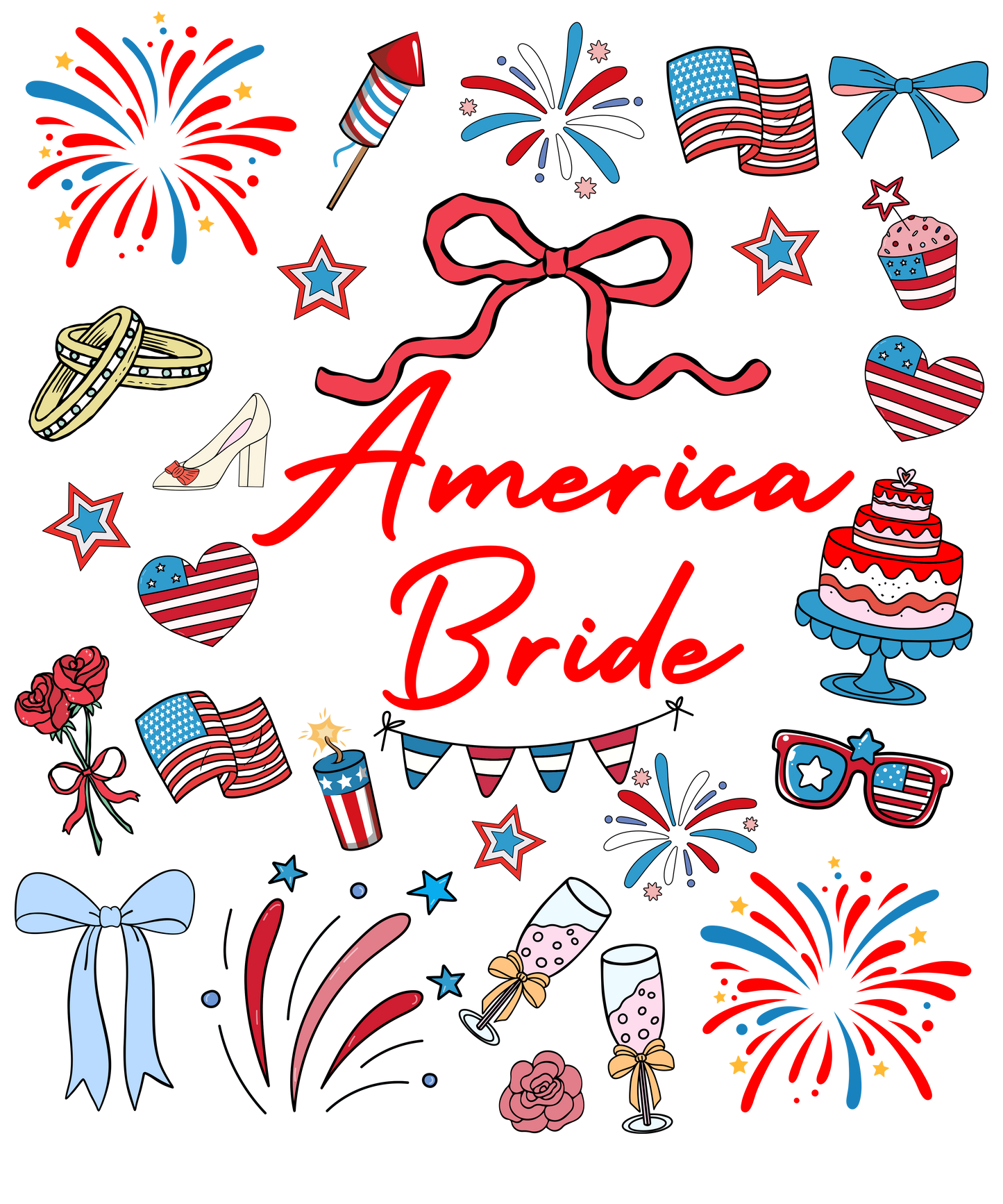 4th of July 410 - Or 02062025 Nhuy America Bride 4th Of July America Usa 1776
