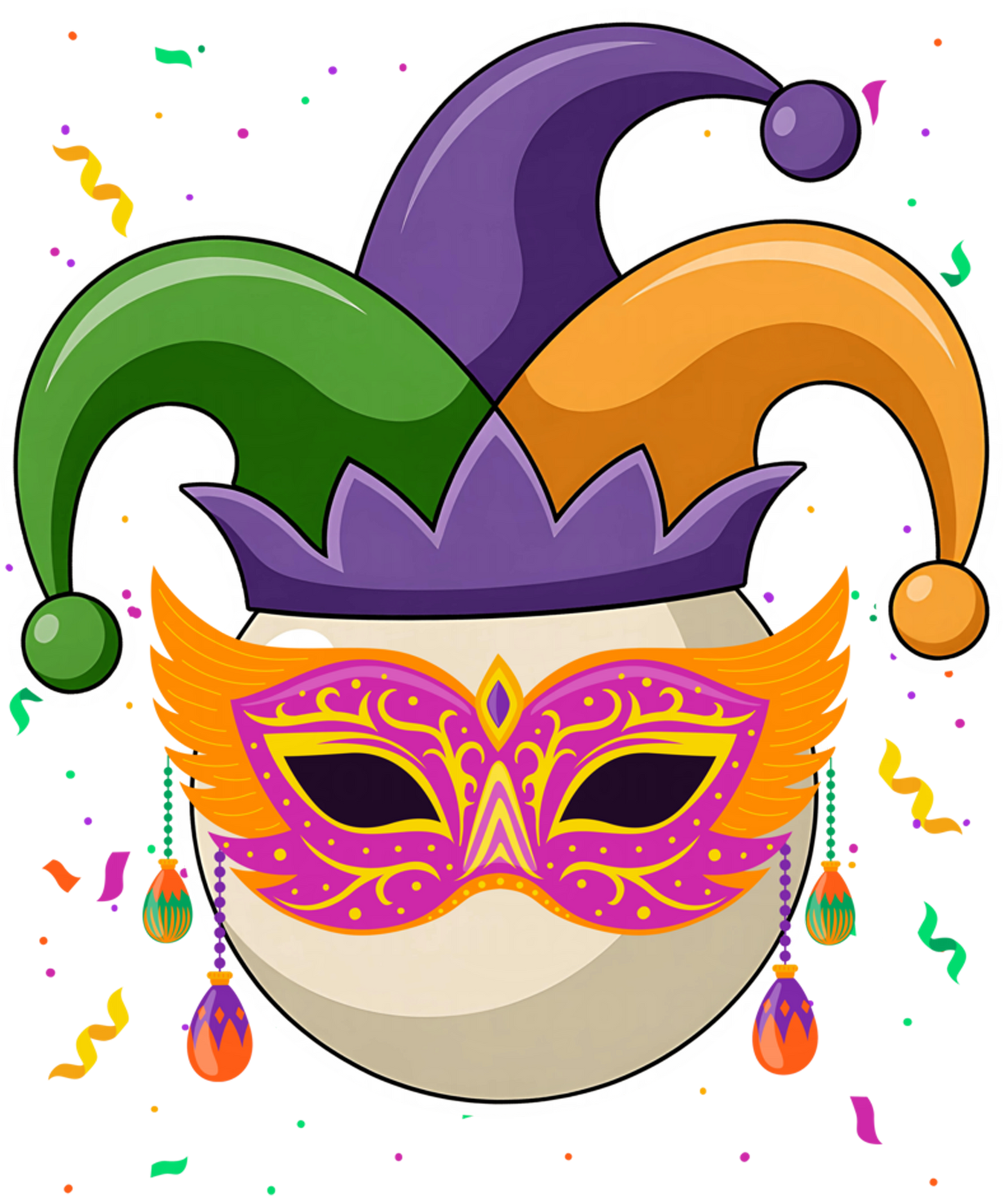 Mardi Gras 307 - Billiard Ball Mardi Gras Jester Hat Costume Carnival Tee Sweatshirt