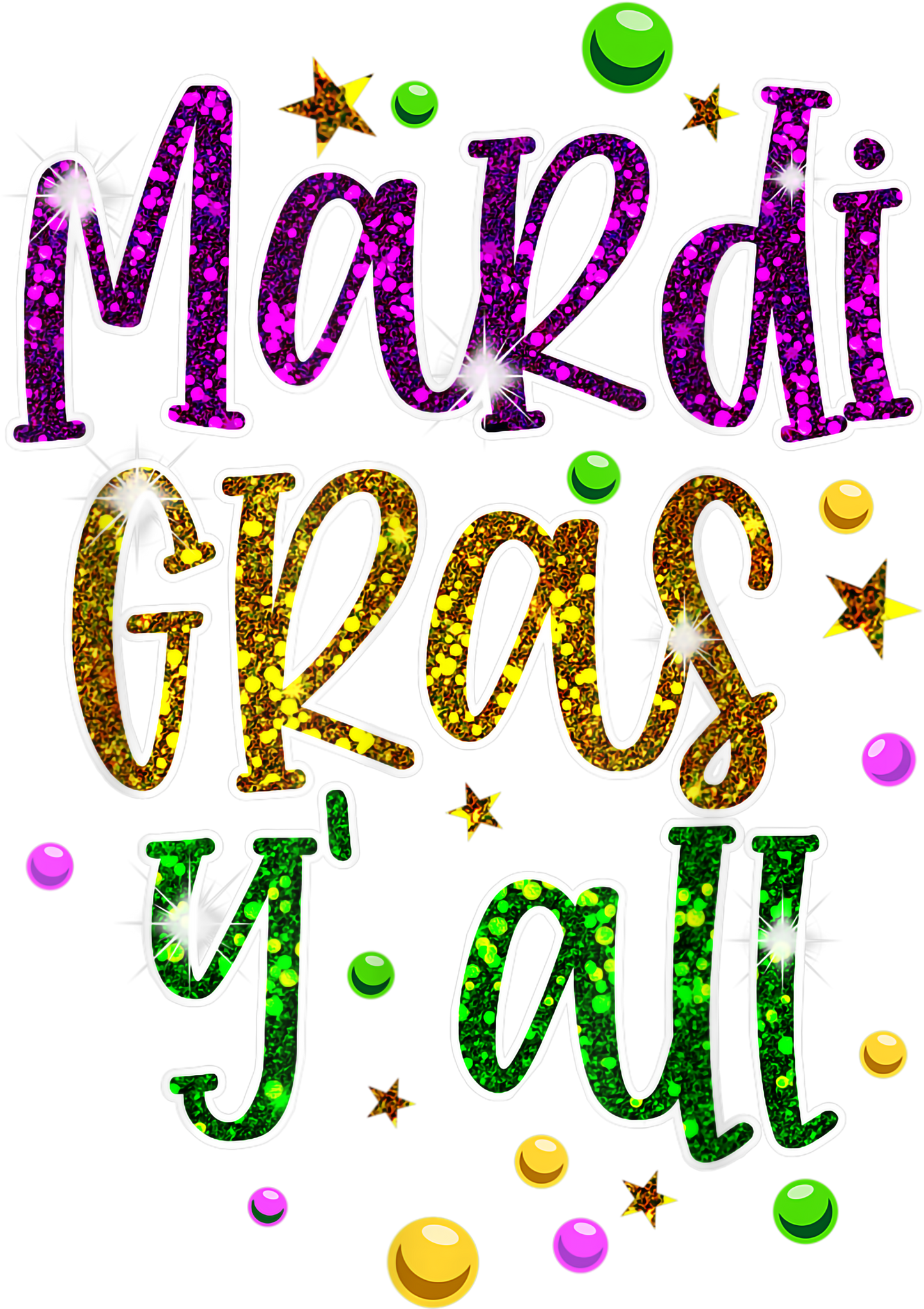 Mardi Gras 680 - Mardi Gras Yall Funny Vinatage New Orleans Party T Shirt