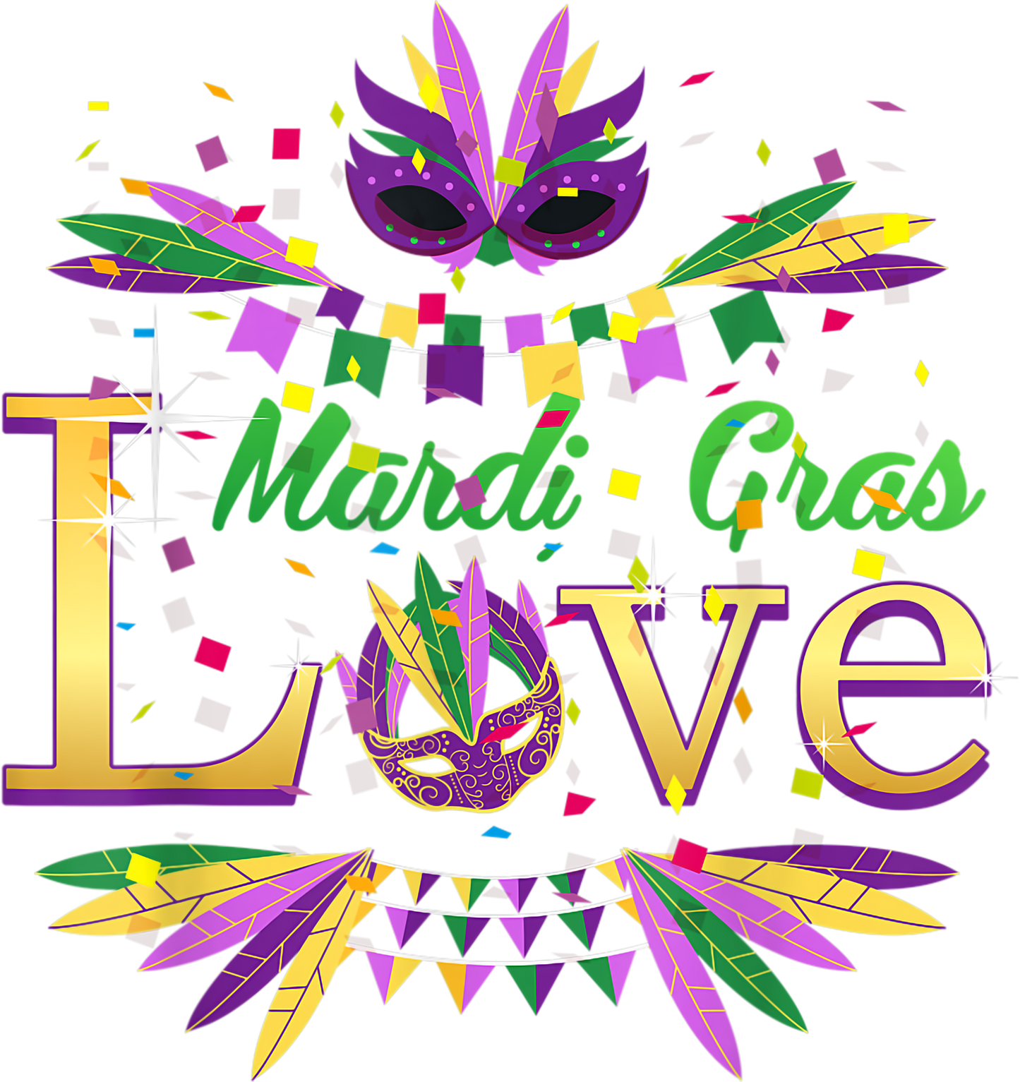Mardi Gras 625 - Mardi Gras Love Costume Mask Gift For Men Or Women T Shirt