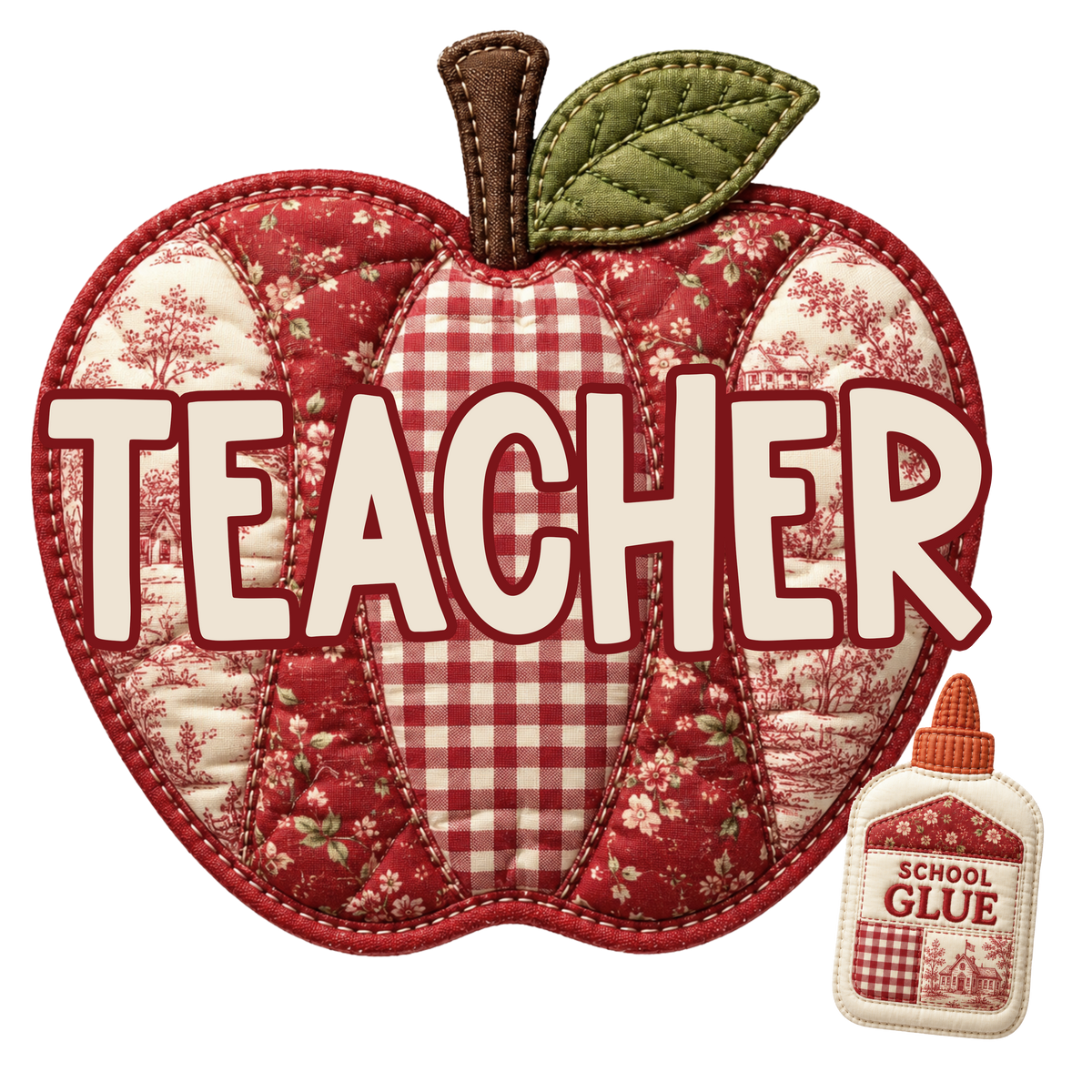 Randomness 1624 - Teacher Quilted Apple