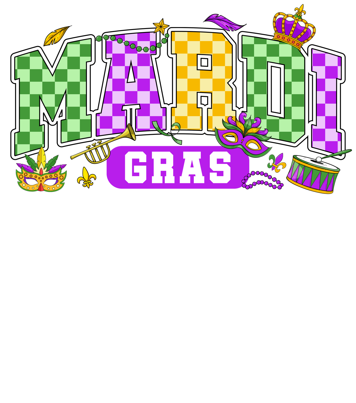 Mardi Gras 924 - Or 23122024 Nhuy Checkered Mardi Gras