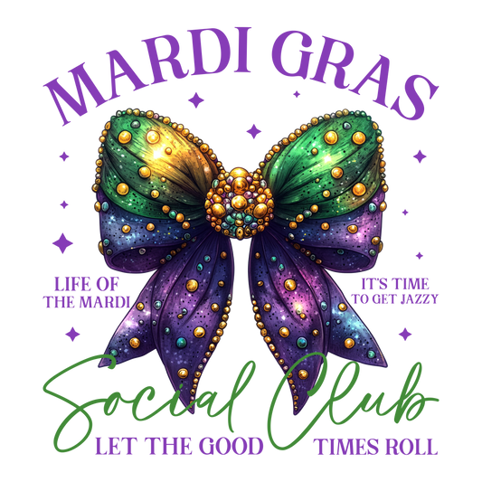 Mardi Gras 339 - Coquette Mardi Gras Bow Pngcrawfish 111933087 Coquette Mardi Gras Bow Png, Retro Mardi Gras Png Design