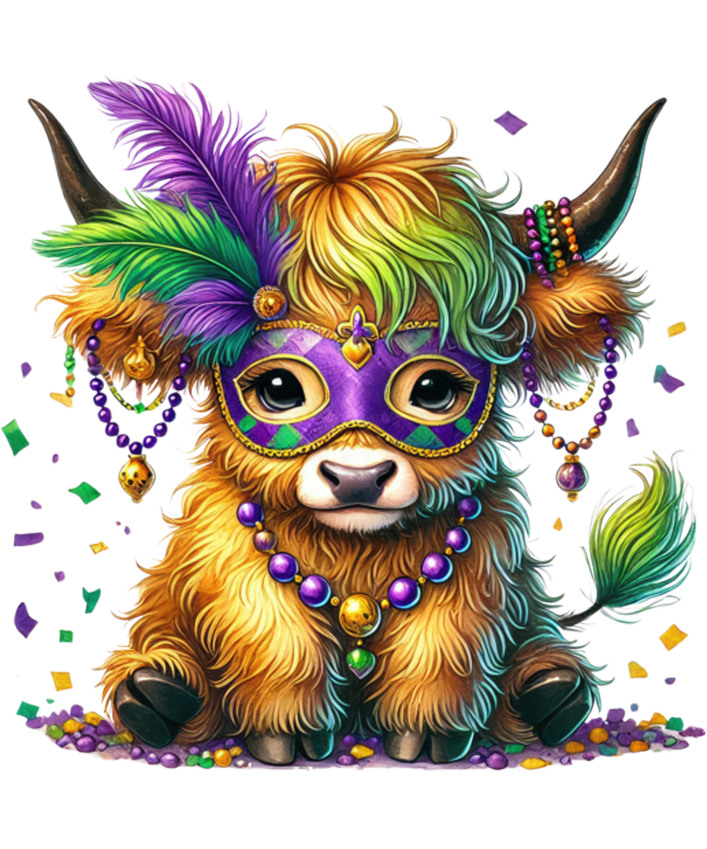 Mardi Gras 589 - Mardi Gras Cow Sweatshirt