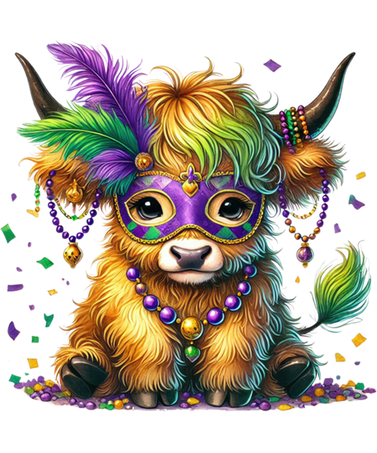 Mardi Gras 589 - Mardi Gras Cow Sweatshirt