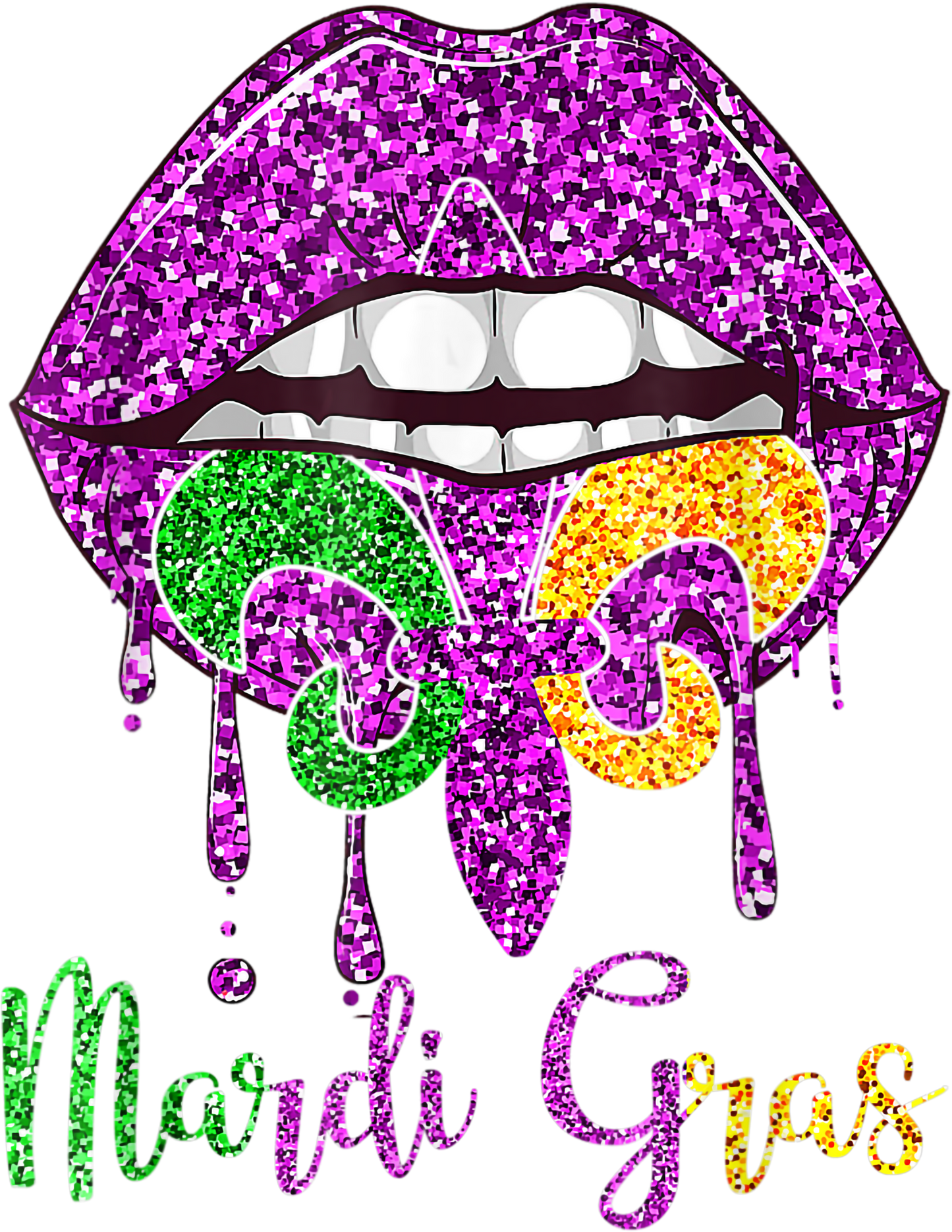 Mardi Gras 622 - Mardi Gras Lip Biting Diamong Shining Costume Gift T Shirt