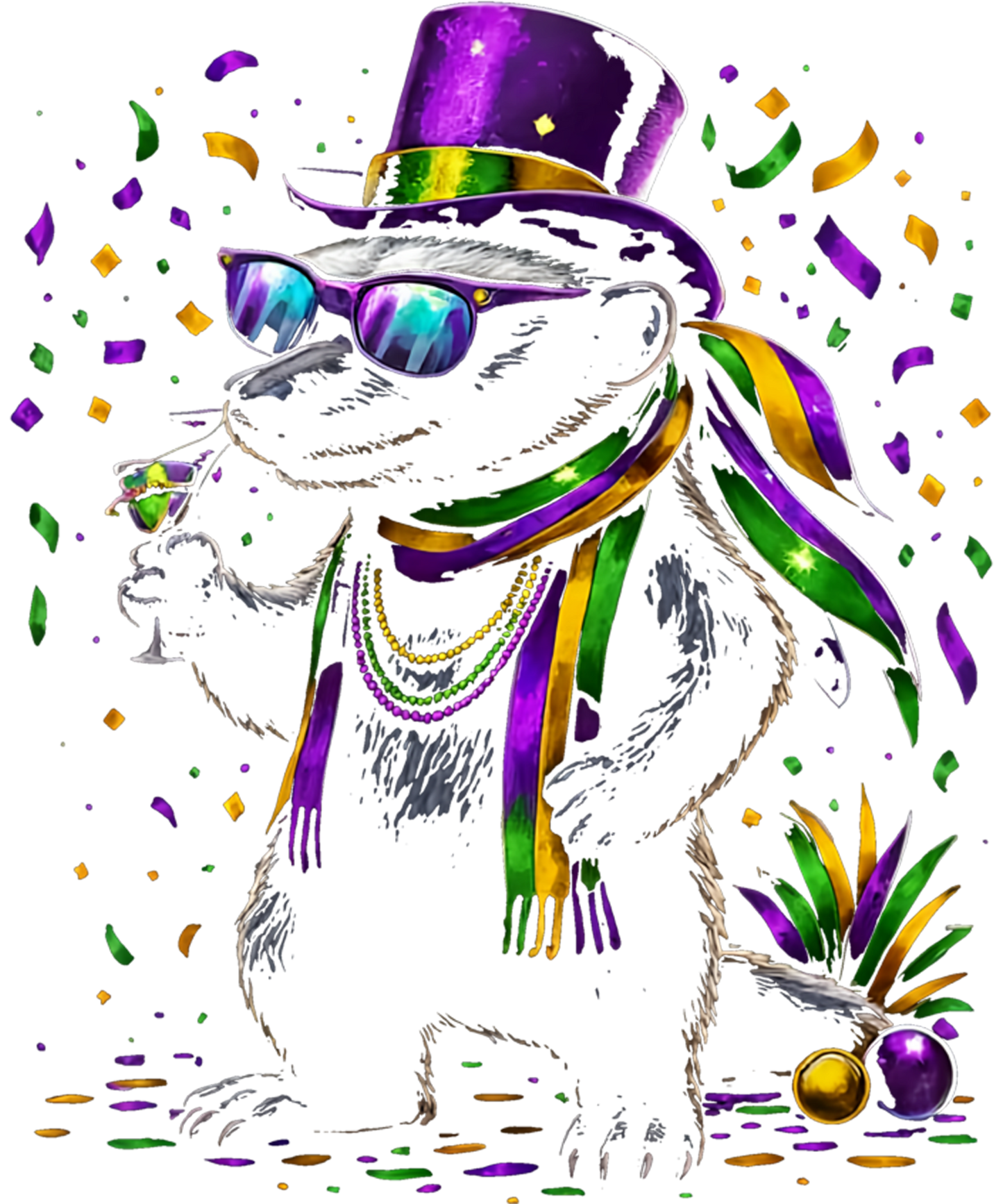 Mardi Gras 613 - Mardi Gras Honey Badger Costume Men Women Mardi Gras Sweatshirt