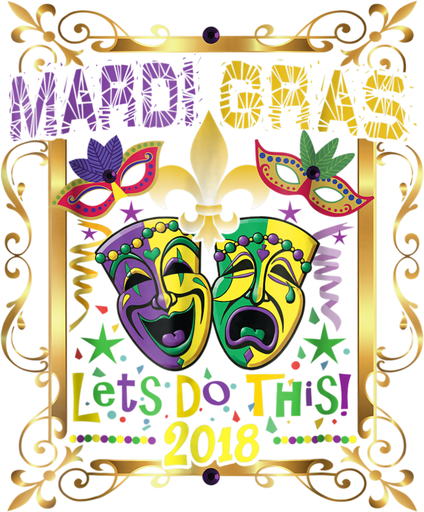 Mardi Gras 674 - Mardi Gras Tshirt 2018, Fleur Symbol New Orleans Parade Gift