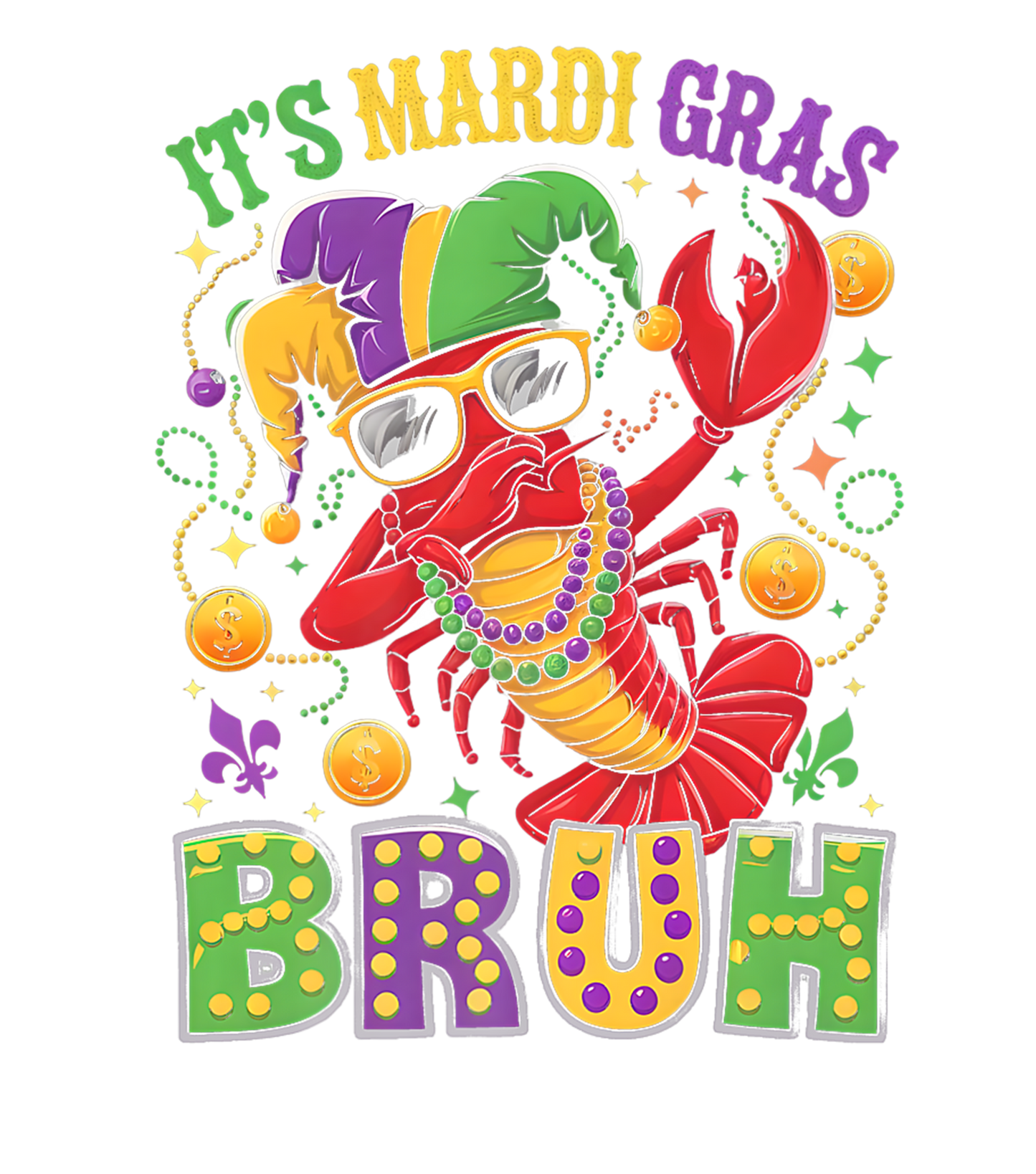 Mardi Gras 841 - Merch It S Mardi Gras Bruh Dabbing Crawfish Carnival Kid Toddlers Premium T Shirt(1)