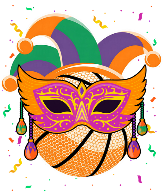 Mardi Gras 291 - Basketball Mardi Gras Jester Hat Costume Carnival Women Men Sweatshirt