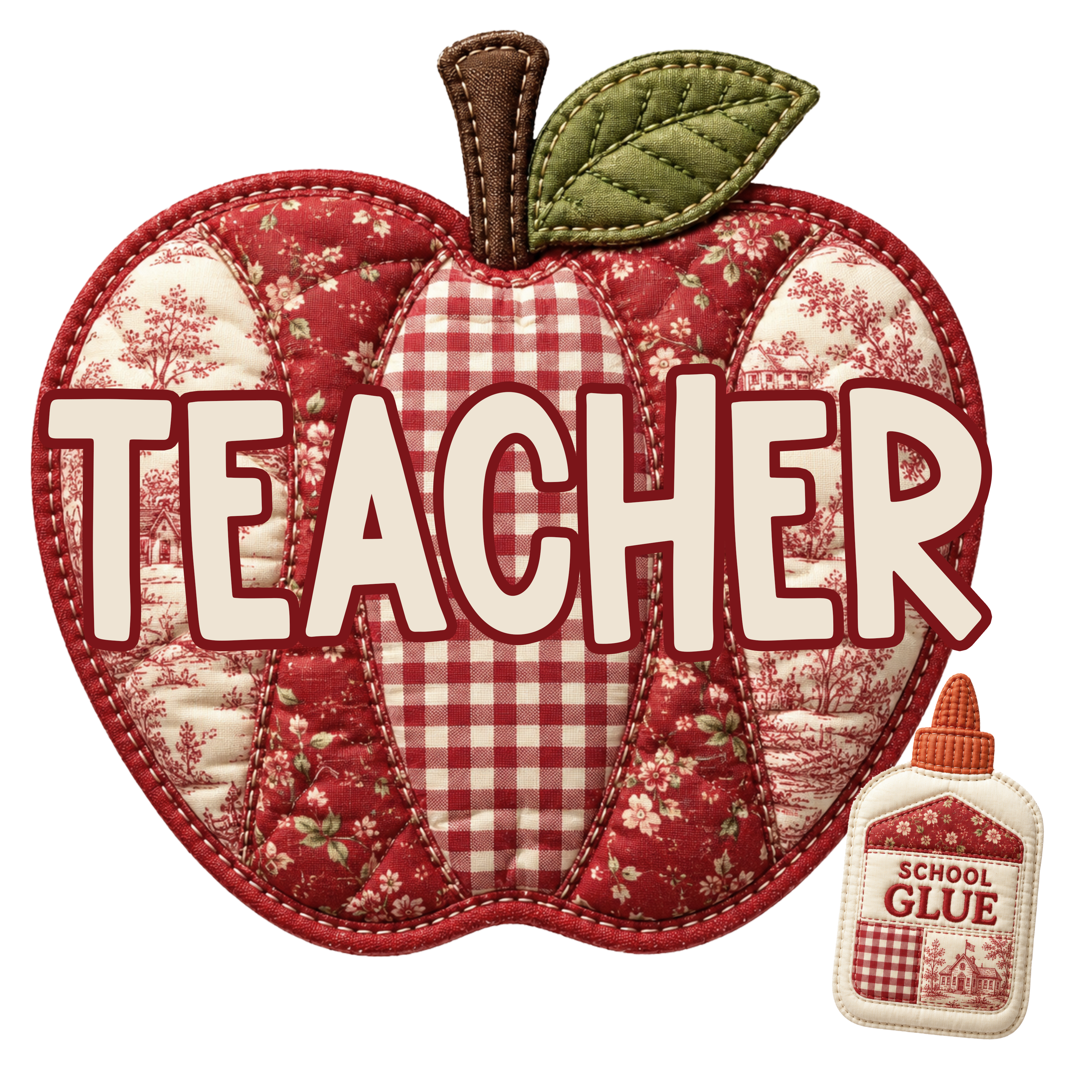Randomness 1624 - Teacher Quilted Apple