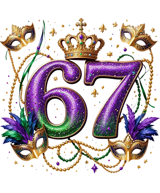 Mardi Gras 390 - Funny 67 Mardi Gras 6 7 Meme Six Seven For Men Women Kids Sweatshirt