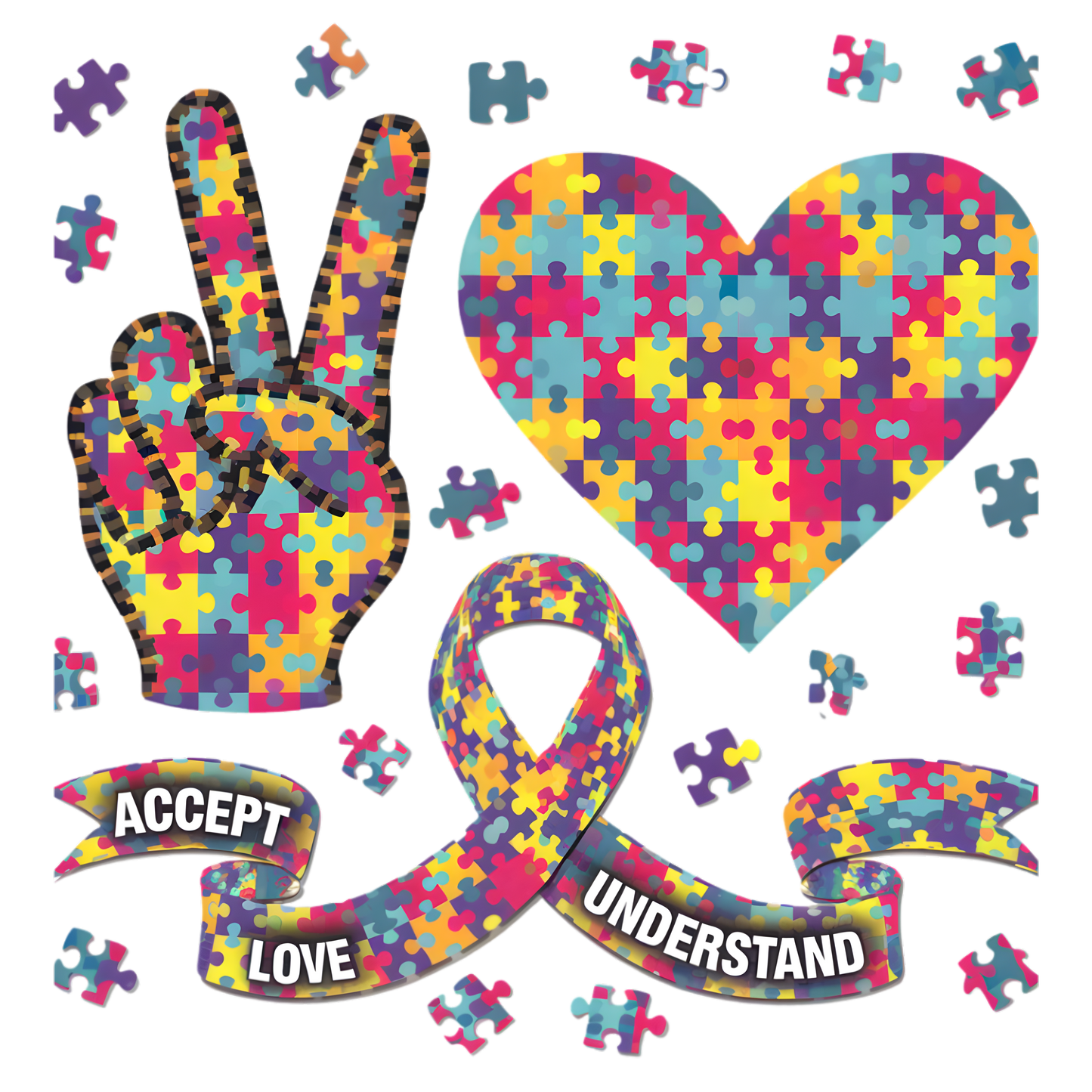 Autism 376 - Copy Of 12.Heart Puzzle Design