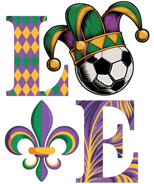 Mardi Gras 406 - Funny Love Soccer Mardi Gras Costume Carnival Women Men Sweatshirt