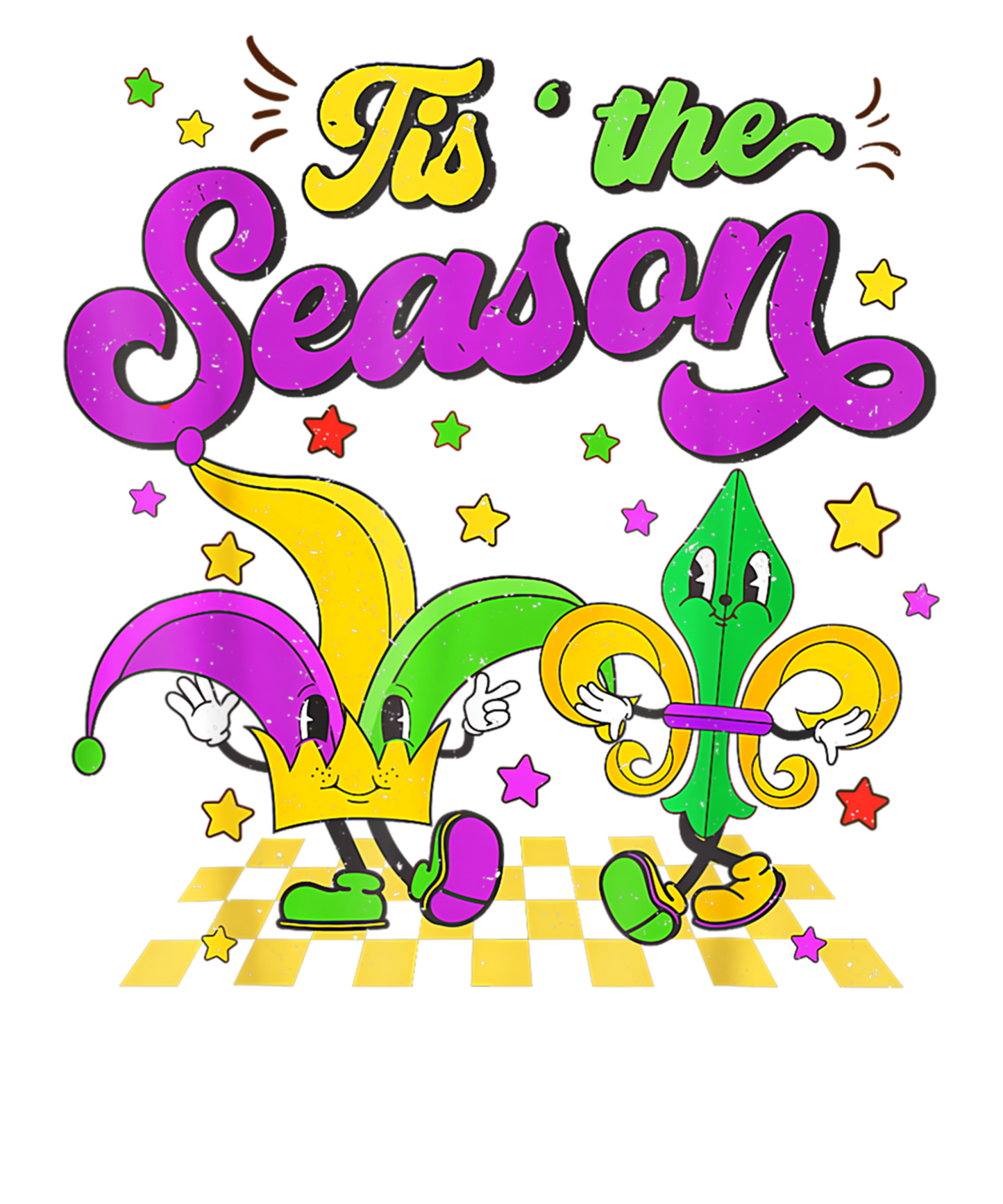 Tis The Season Mardi Gras Groovy Jester Hat New Orleans