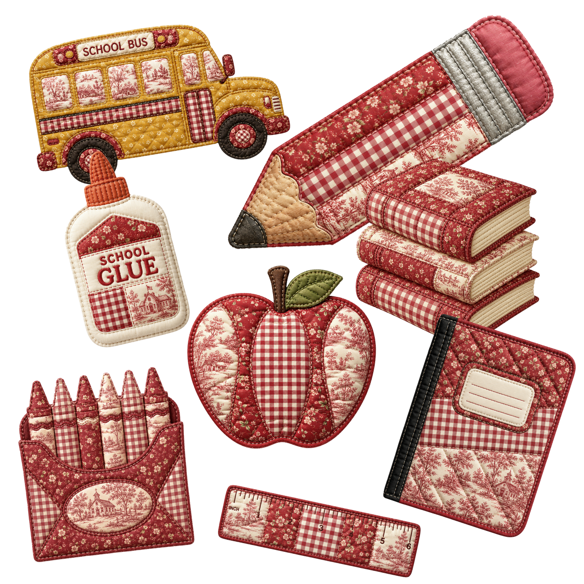 Randomness 1400 - Quilted Red School