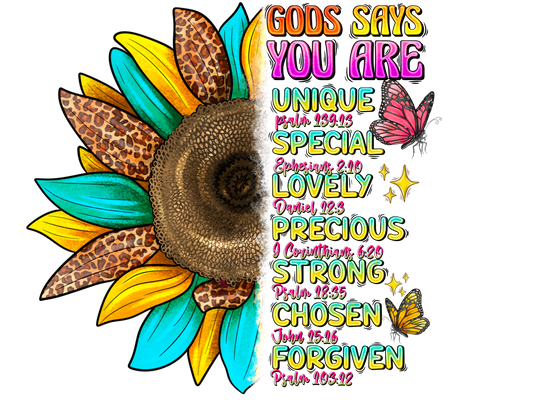 Teacher 291 - Godsaysyouareuniquepsalmspeciallovelypreciousstrongchosenforgiven