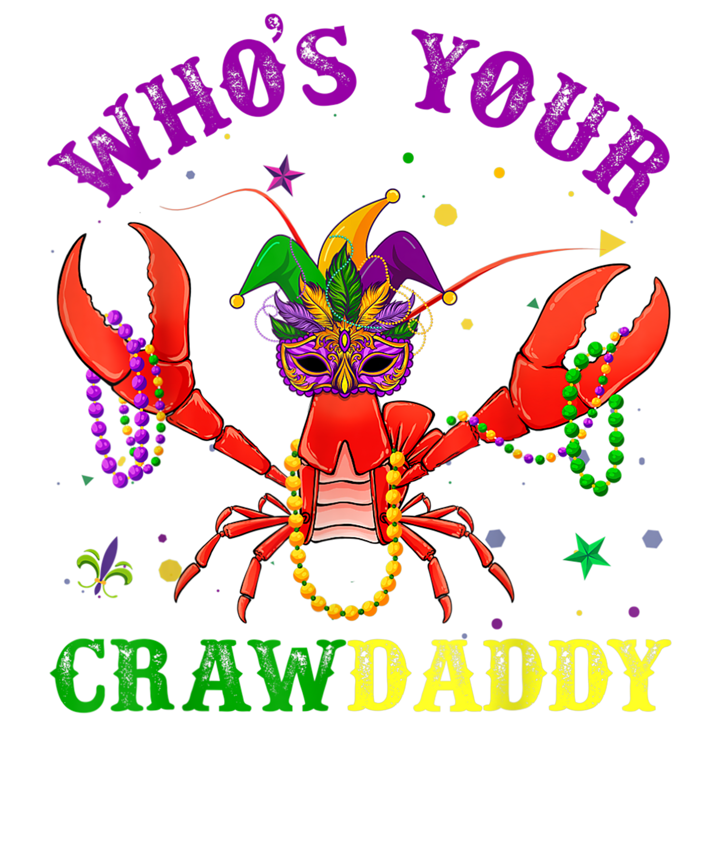 Who s Your Crawdaddy Crawfish Jester Beads Funny Mardi Gras