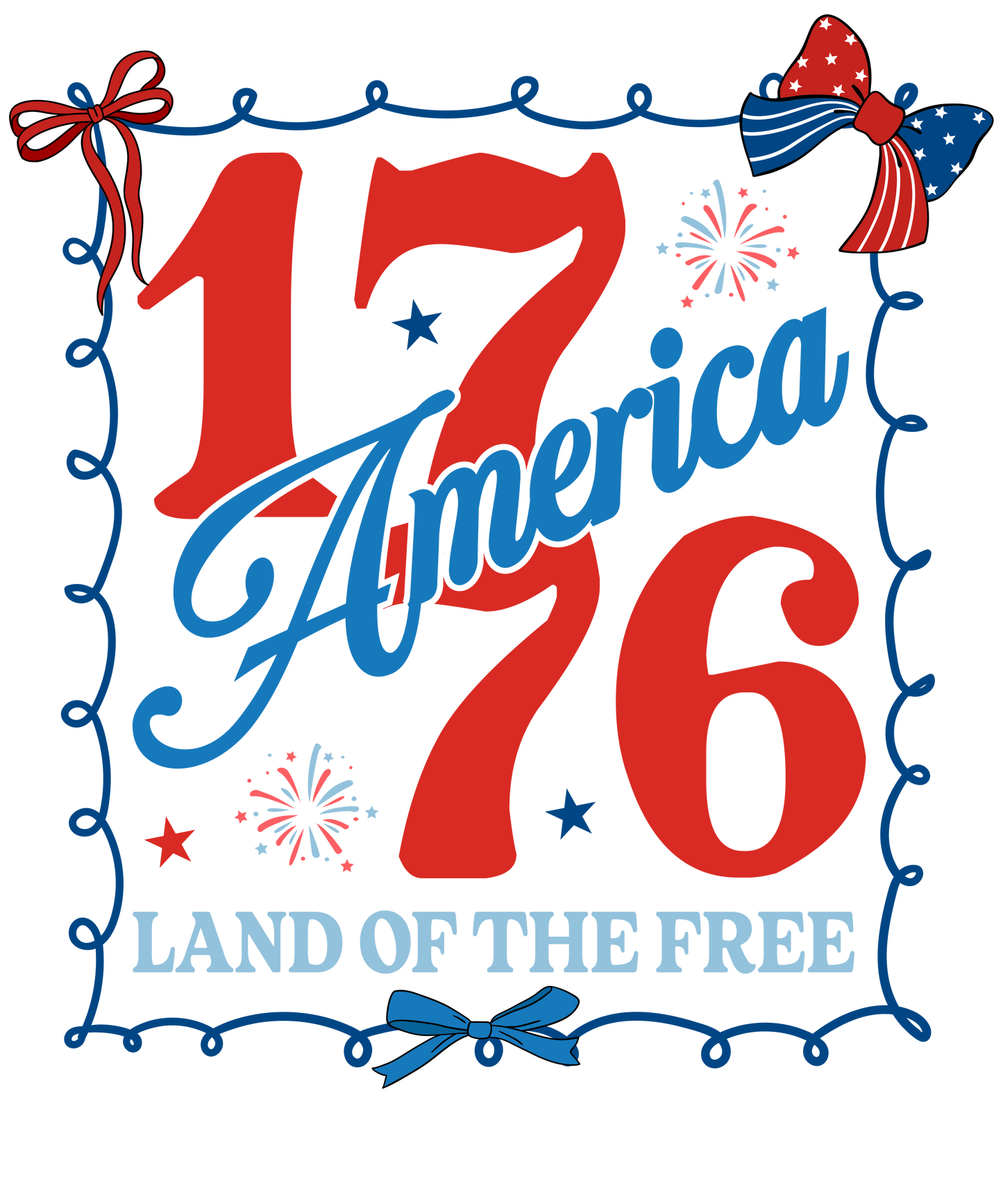 4th of July 486 - Or 29052025 Nhuy 1776 America Land Of The Free 4th Of July Frame Style