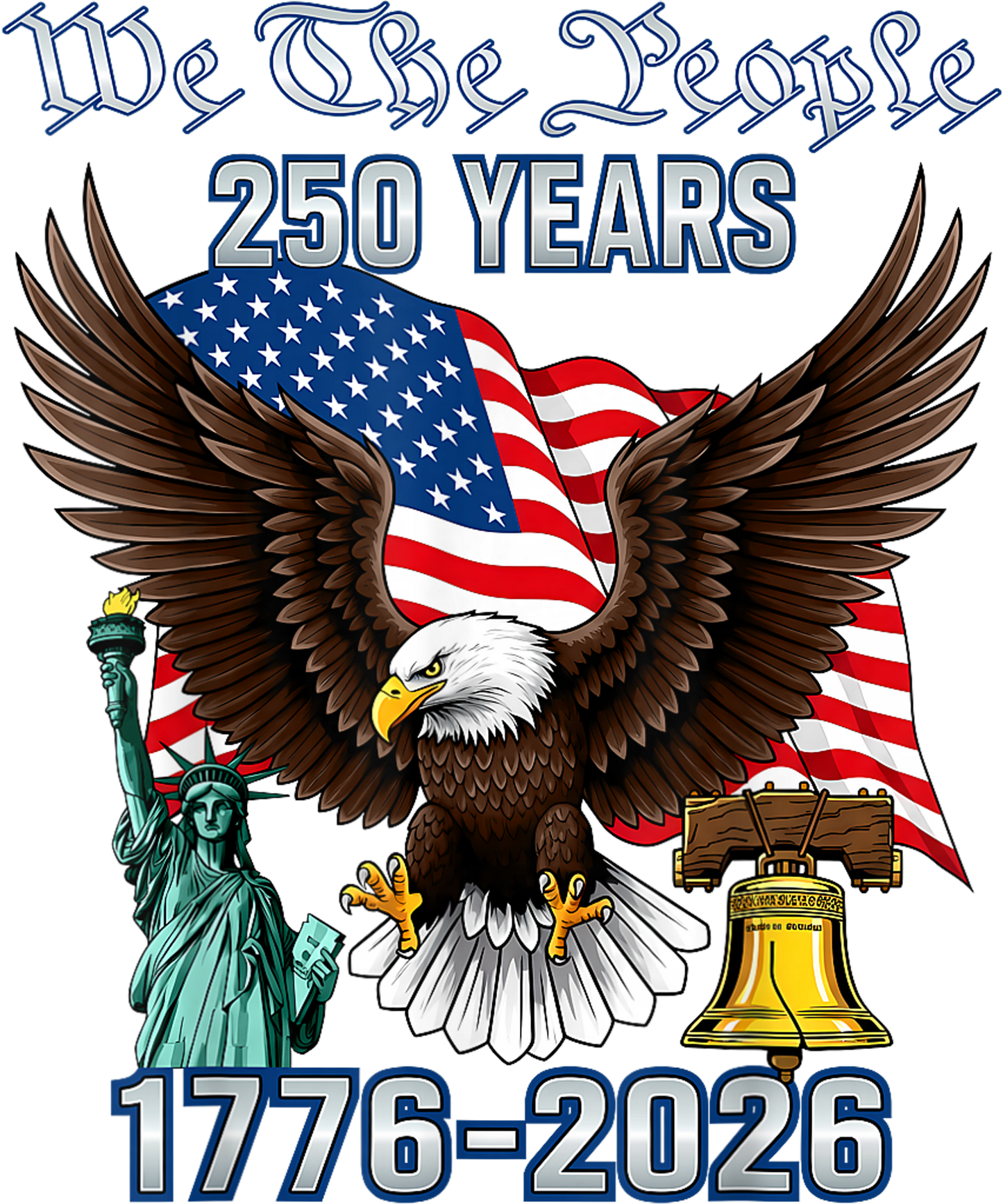 4th of July 42 - 250 Years American 250th Anniversary Usa Us Flag 4th Of July T Shirt