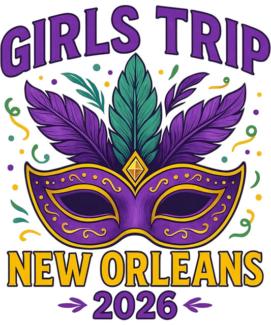 Mardi Gras 432 - Girls Trip New Orleans 2026 Mardi Gras Mask Beads Matching Sweatshirt (1)